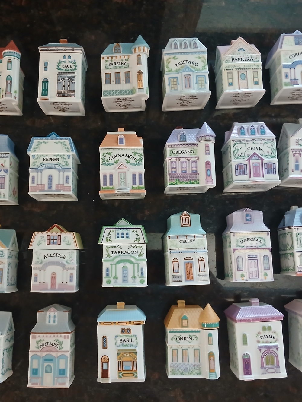 Vintage 1989 Lenox Spice Village Complete 24 Jar Set